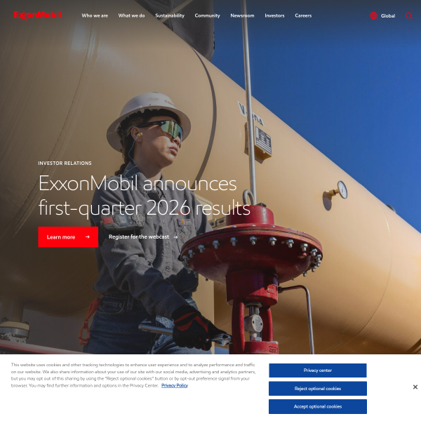 Website preview of ExxonMobil Nigeria