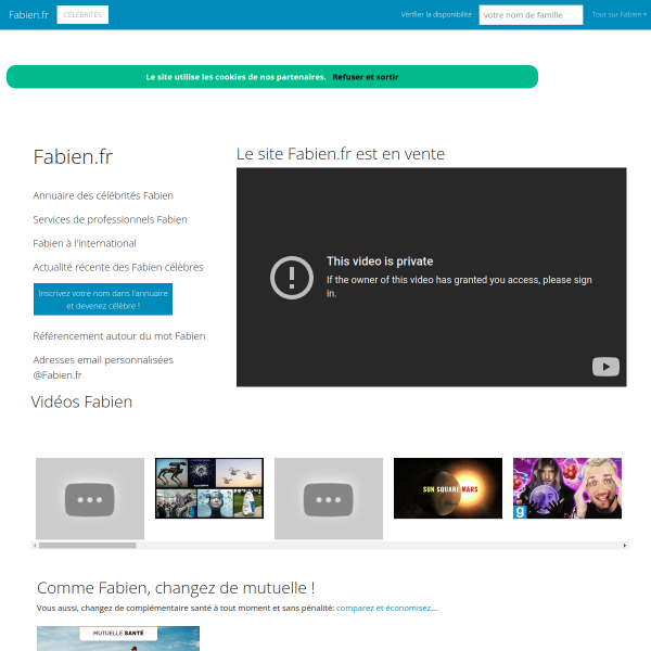 Website preview of FABIEN JOBIN