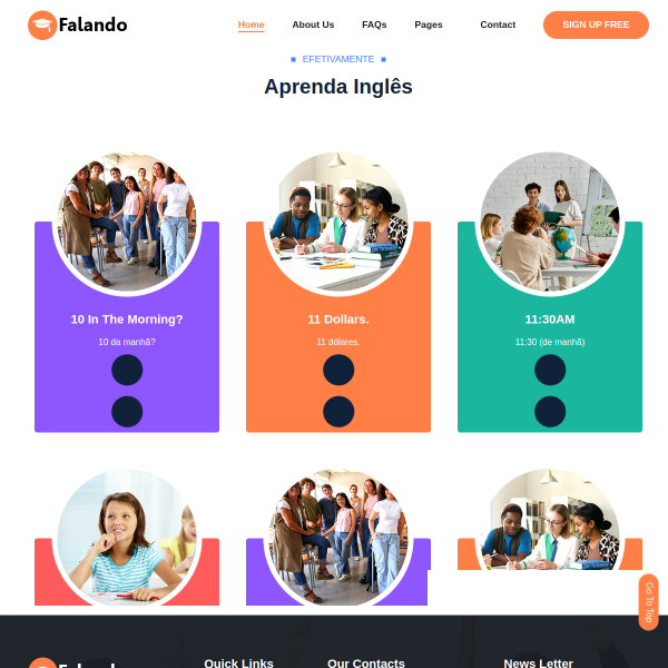 Website preview of falando sozinho