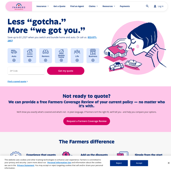 Website preview of farmers savings bank & trust vinton