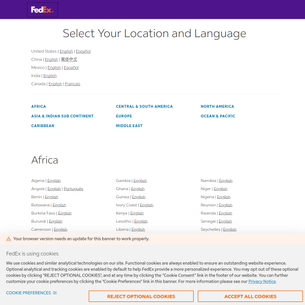 Website preview of FedEx Station
