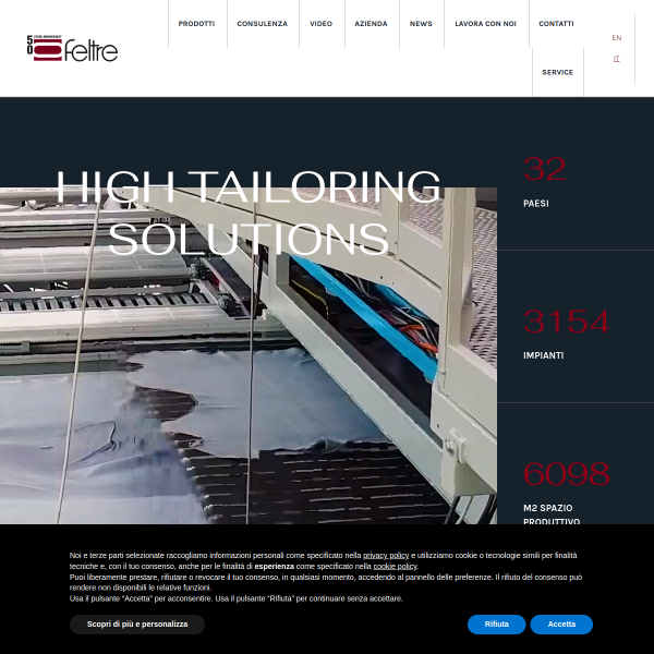 Website preview of FELTRE TAB S.R.L.
