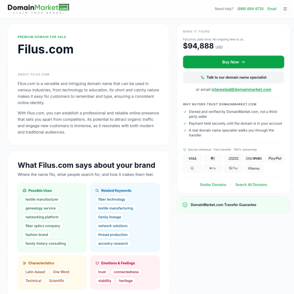 Website preview of FILUS SOCIEDAD ANONIMA