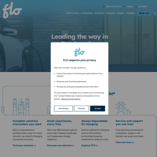 Website preview of FLO  FLO COMPANY SRL