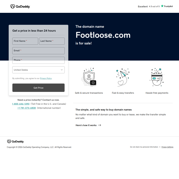 Website preview of footloose dev