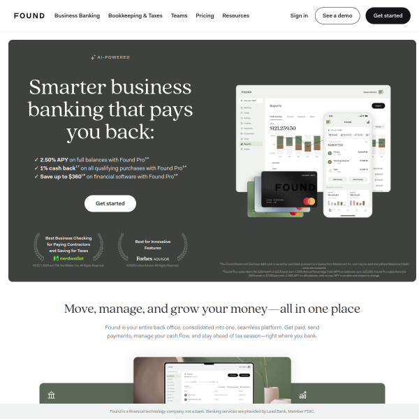 Website preview of FOUND RENTALS INC