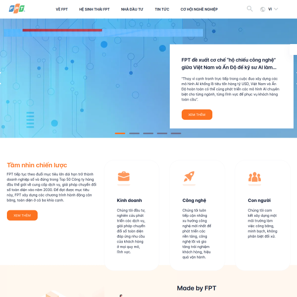 Website preview of FPT Software Company Limited