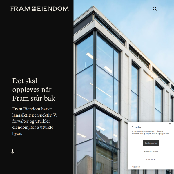 Website preview of FRAM REALINVEST AS
