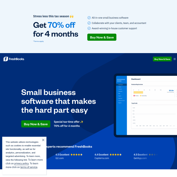 FreshBooks official website screenshot