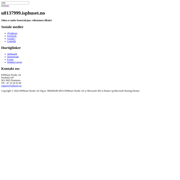 Website preview of FROGNER SENTER AS