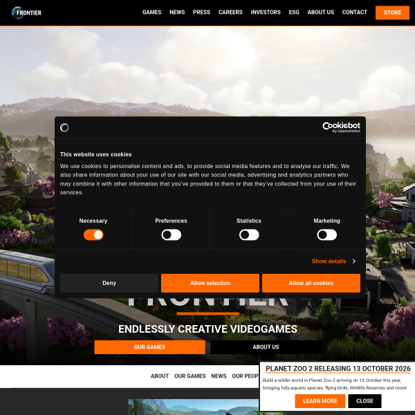 Website preview of FRONTIER CREATIVE LTD