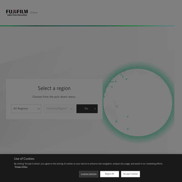 Website preview of Fujifilm