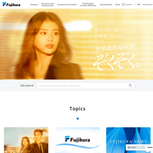 Website preview of Fujikura Electronics