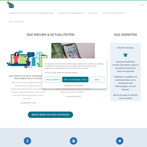 Website preview of GGz Centraal locatie Gebiedsteam Al...