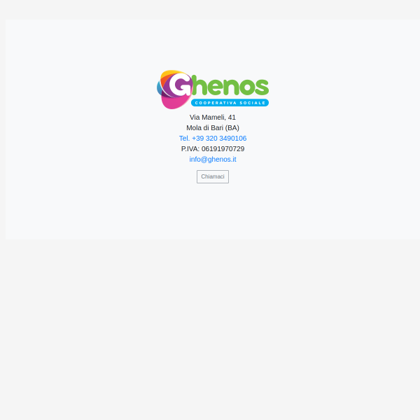 Website preview of GHENOS S.R.L.