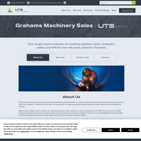 Website preview of GMS BUILDING SOLUTIONS LTD