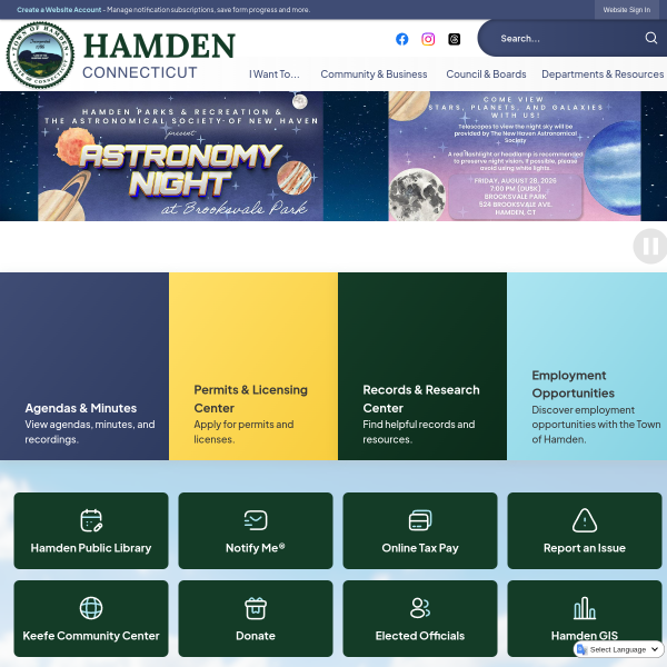 Website preview of Hamden Auto Services