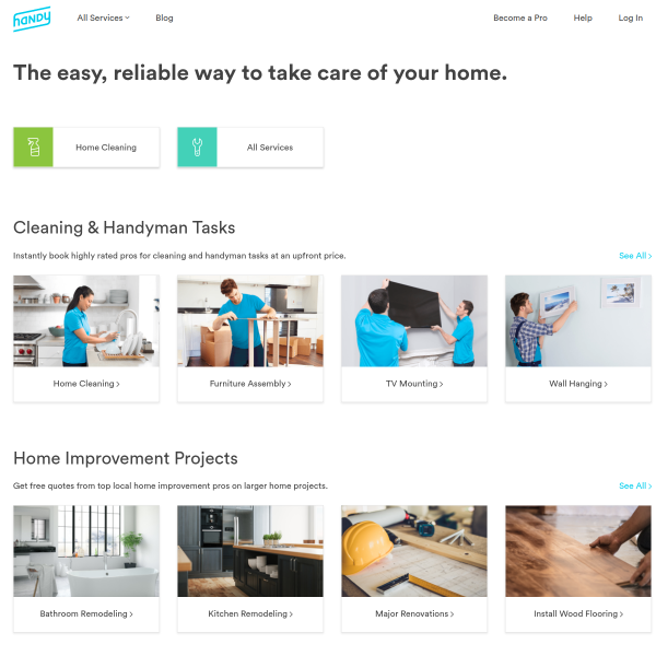 Website preview of Handy 68