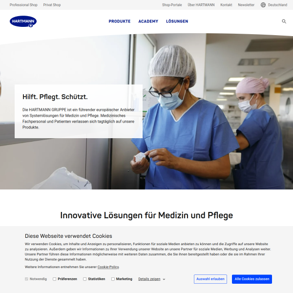 Website preview of Hartmann Lebensmitteltechnik Anlagenbau GmbH