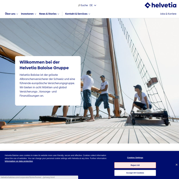 Website preview of HELVETIA EUROPE