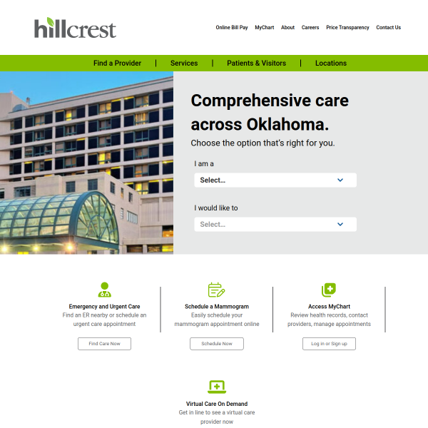 Website preview of HILLCREST CONGREGATIONAL CHURCH