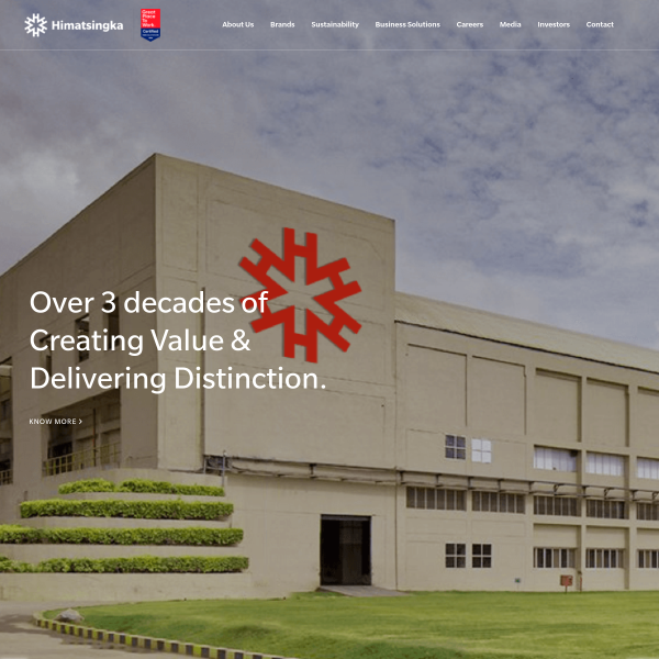 Website preview of HIMATSINGKA TRUCKING PRIVATE LIMITED