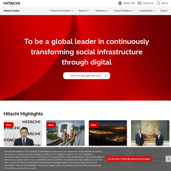 Website preview of Hitachi Vantara (Ireland) Limited
