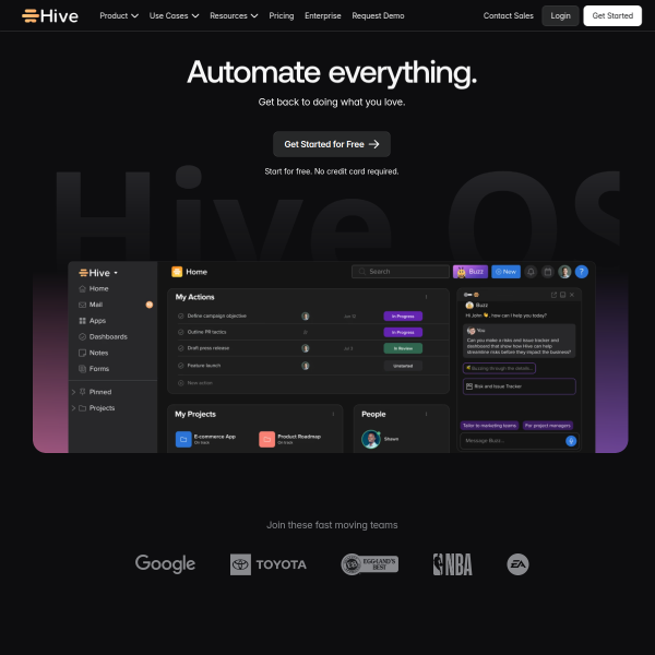 Website preview of Hive Media Corp