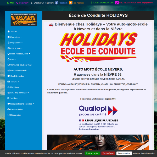 Website preview of HOLIDAYS PARTNER