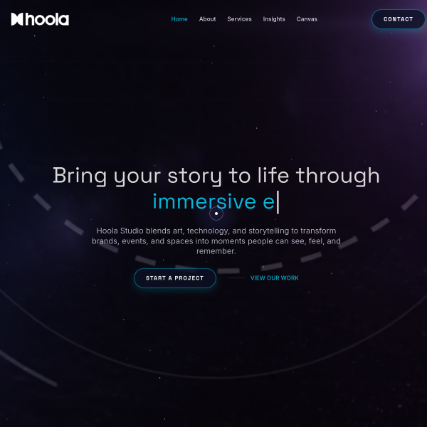 Hoola Studio website screenshot
