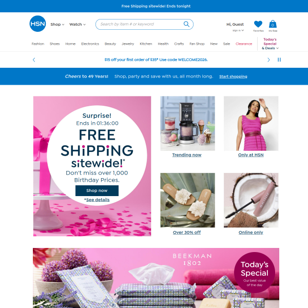 Website preview of HSN Fitness