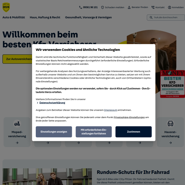 Website preview of HUK-COBURG Versicherung Silvia Hammon in Eschlkam