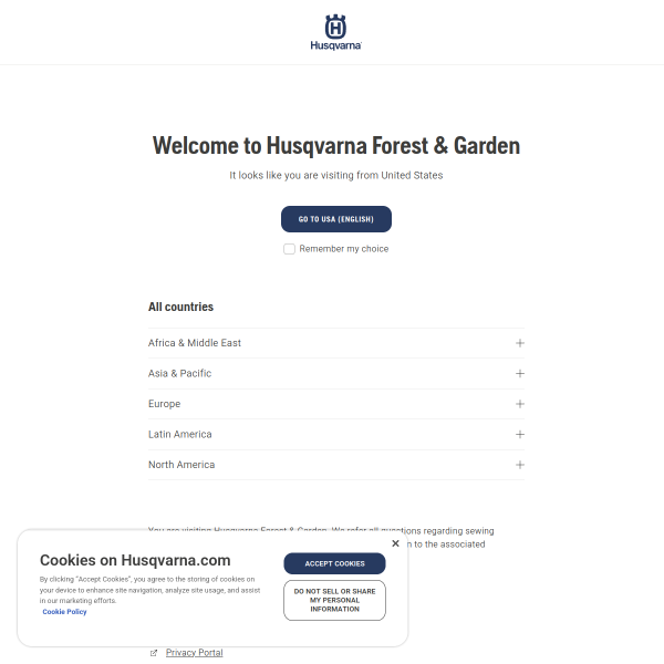 Website preview of Husqvarna Garay Puebla