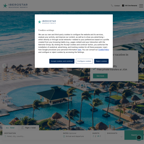 Website preview of Iberostar Waves Averroes
