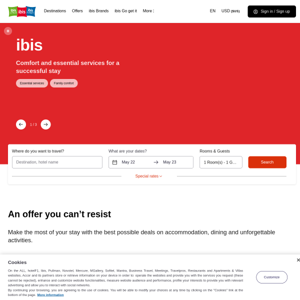 Website preview of Ibis Lagos Airport