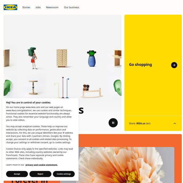 Website preview of IKEA Restaurant