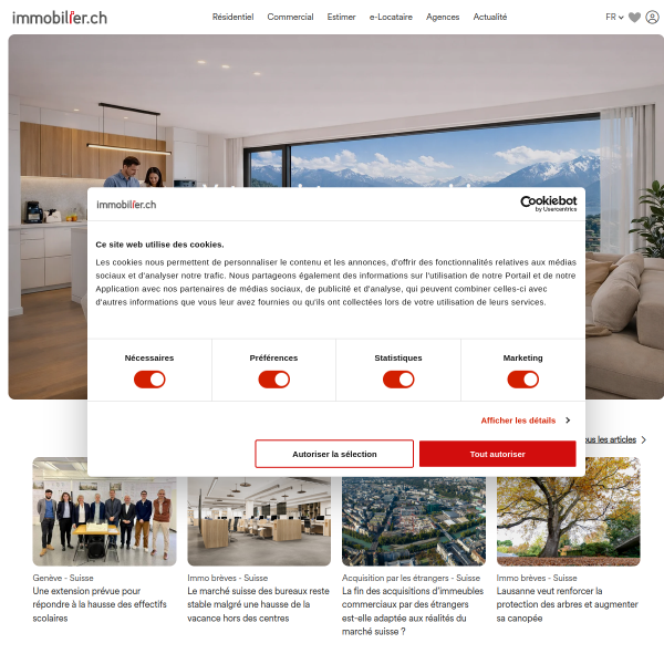 Website preview of Immobilier 1860 SA