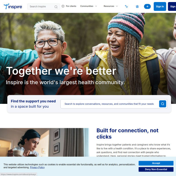 Website preview of Inspire