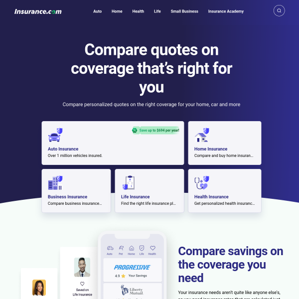 Website preview of Insurance Trust