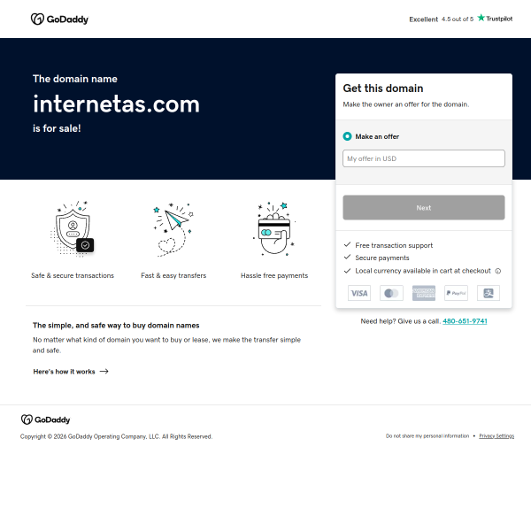 Website preview of INTERNETAS SRL