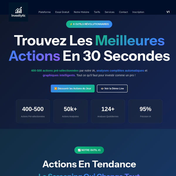 Investlytic - Aperçu du site