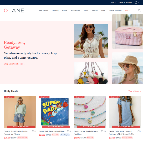 Website preview of JANE UNIVERSAL S.A.