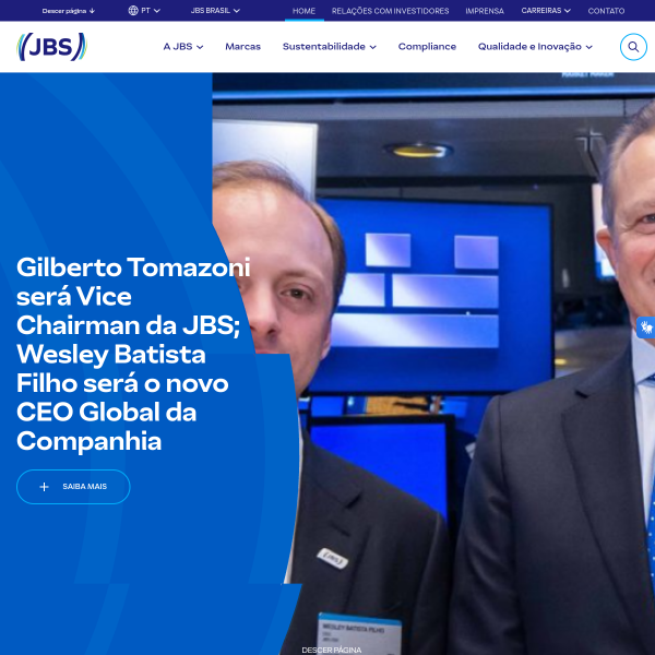 Website preview of JBS S/A