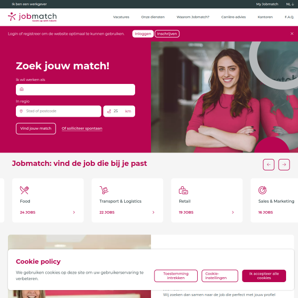 Website preview of Jobmatch
