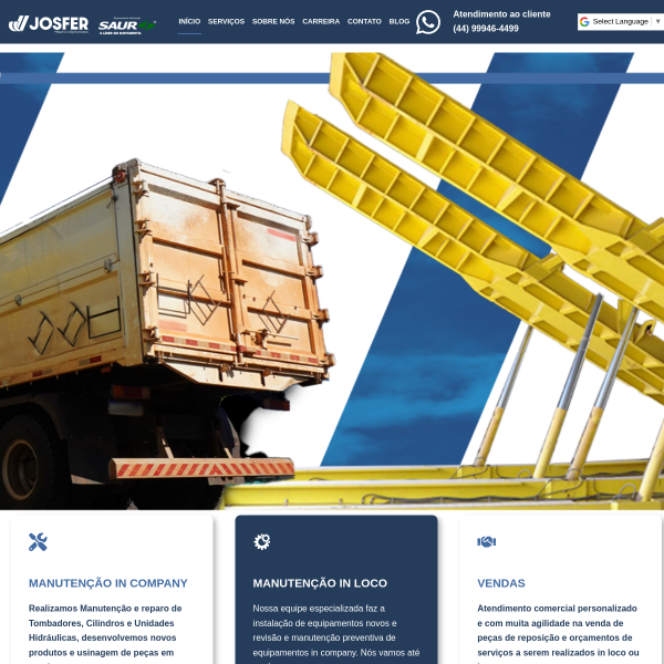 Website preview of josfer maquinas e equipamentos -ms