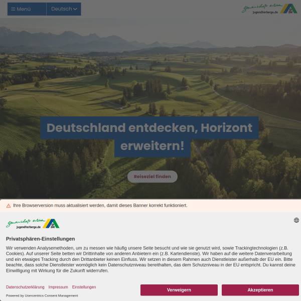 Website preview of Jugendherberge Flensburg
