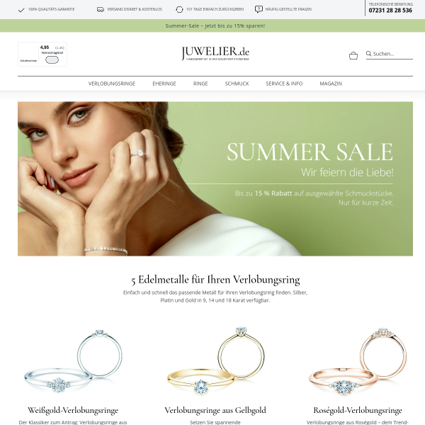 Website preview of Juwelier Meisterbetrieb Kaib