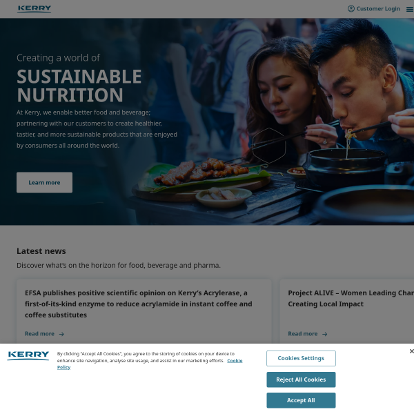 Website preview of KERRY GROUP SERVICES LIMITED