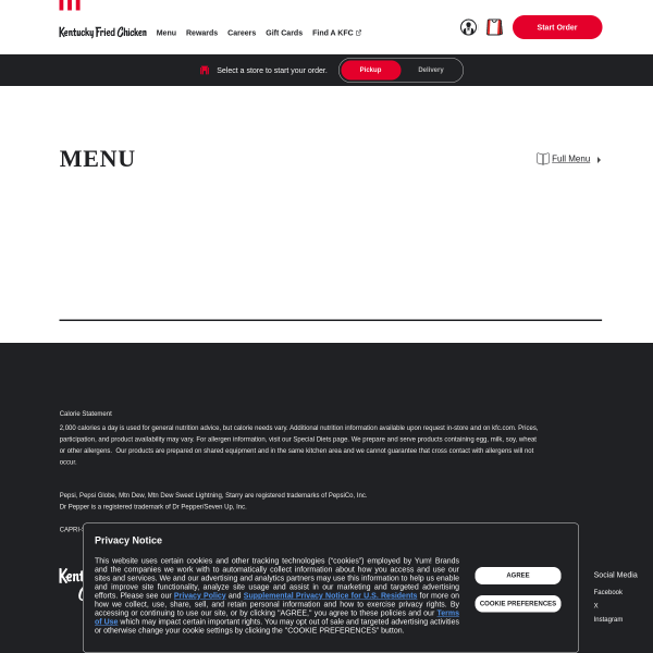 Website preview of KFC, Carrefour Kuta