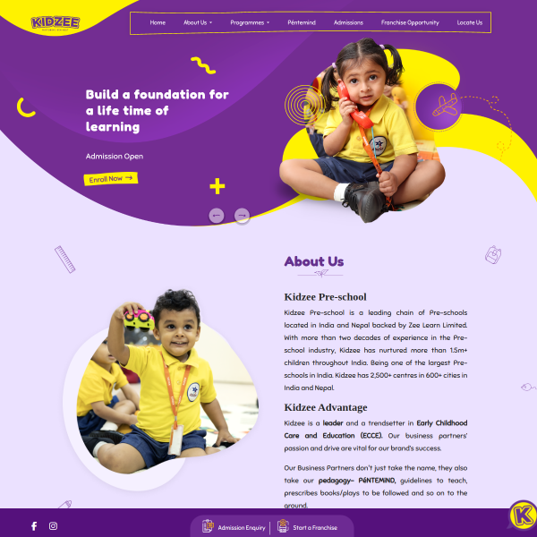 Website preview of Kidzee Mokama